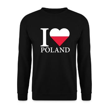 I <3 Poland I love Poland - Unisex Sweatshirt - black - Front - Alina (178cm) & Michal (187cm)