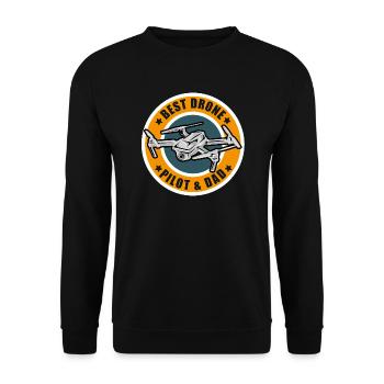 Meilleur cadeau pilote Quadrocopter Papa & Drones - Sweat-shirt Unisexe - noir - Devant - Alina (178cm) & Michal (187cm)