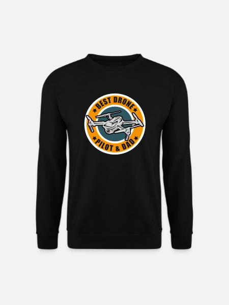 Best Papa & Drones Quadrocopter Pilot Gift - Unisex Sweatshirt - black