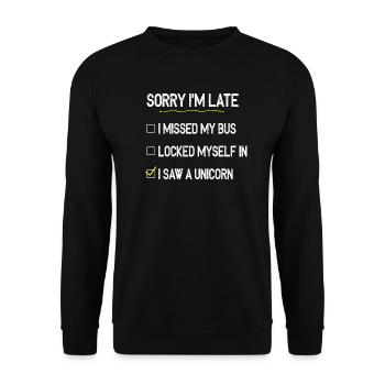 Licorne unicorn - Sweat-shirt Unisexe - noir - Devant - Alina (178cm) & Michal (187cm)