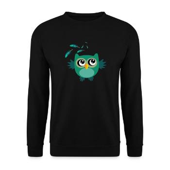 Suesse Eule - Unisex Pullover - Schwarz - Vorne - Alina (178cm) & Michal (187cm)