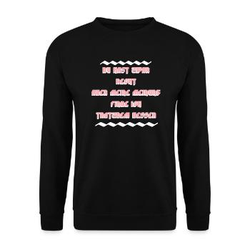meine Meinung finde ich trotzdem besser - Unisex Pullover - Schwarz - Vorne - Alina (178cm) & Michal (187cm)