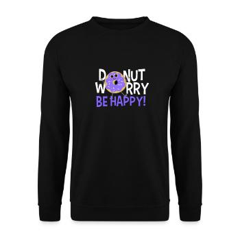 Do not worry be happy - Unisex Sweatshirt - black - Front - Alina (178cm) & Michal (187cm)
