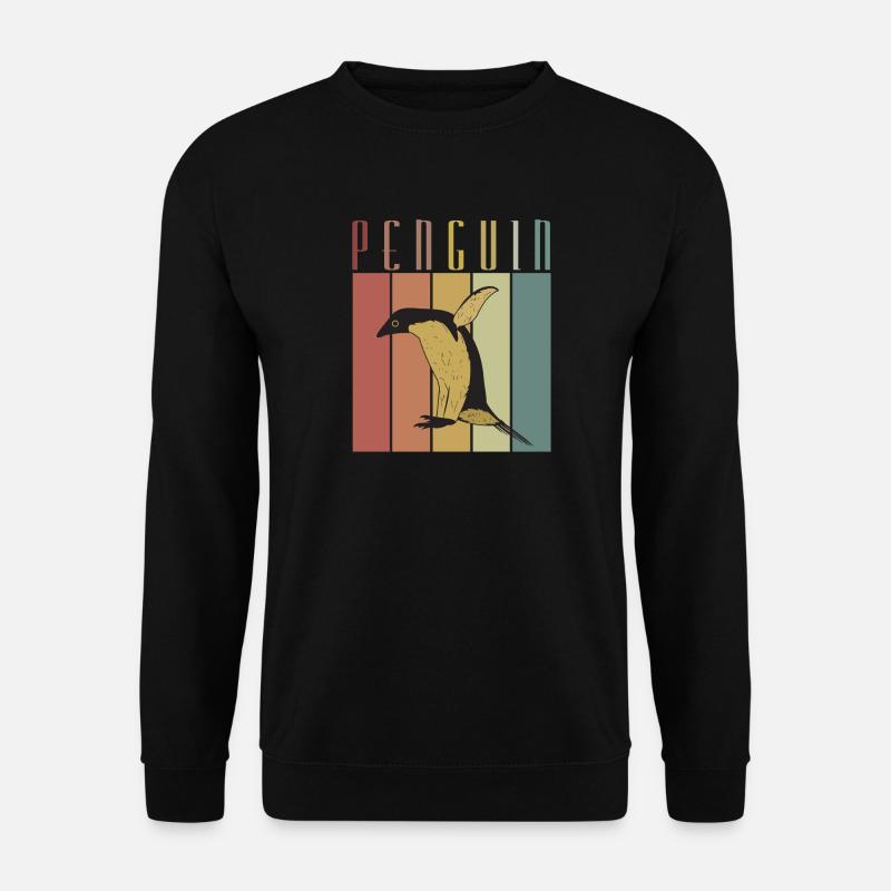 Pinguin Oldshool Geschenk Idee - Unisex Pullover - Schwarz