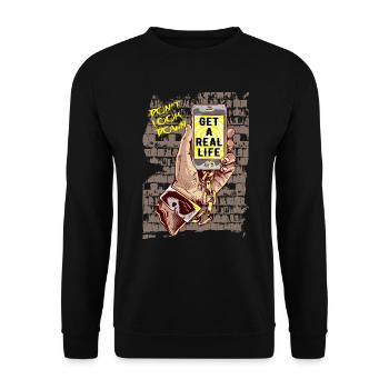 Smartphone mobile phone - Unisex Sweatshirt - black - Front - Alina (178cm) & Michal (187cm)