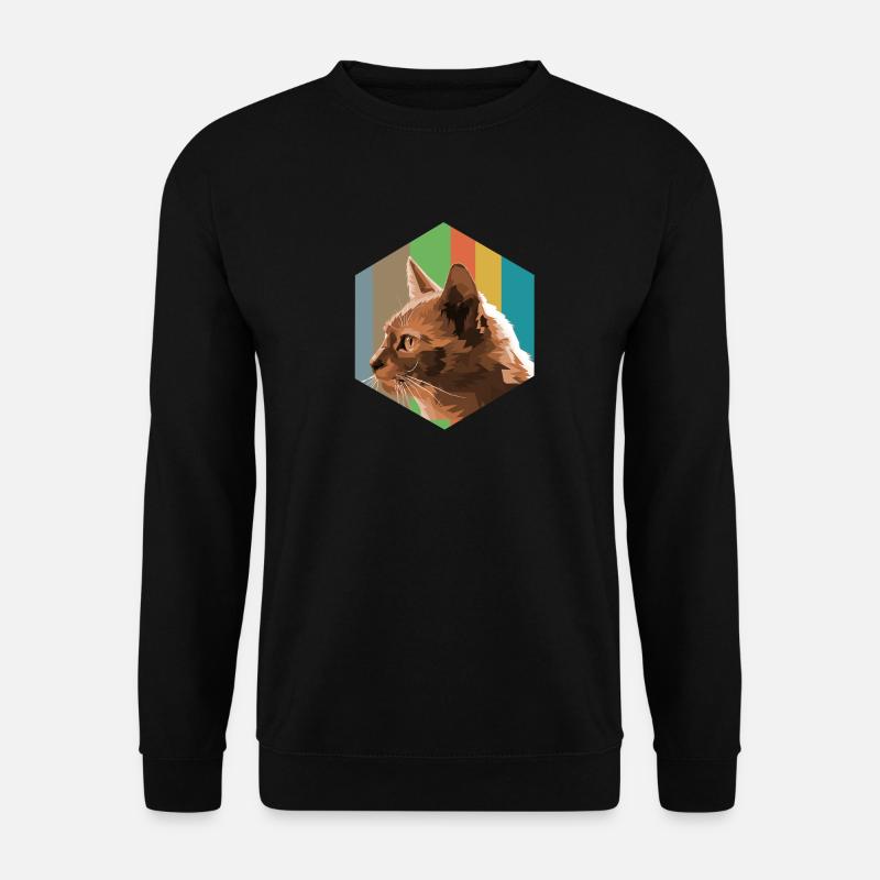 Tier Design Shirt Katze - Unisex Pullover - Schwarz