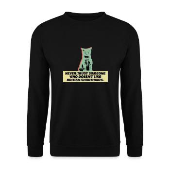 Cadeau de chaton Brit Shorthair Sweet Cat - Sweat-shirt Unisexe - noir - Devant - Alina (178cm) & Michal (187cm)