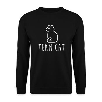 Team Cat Gift Idea - Unisex Sweatshirt - black - Front - Alina (178cm) & Michal (187cm)