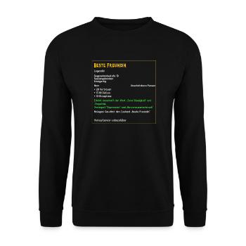 Legendäre Beste Freundin Legendär Held PC Zocken - Unisex Pullover - Schwarz - Vorne - Alina (178cm) & Michal (187cm)