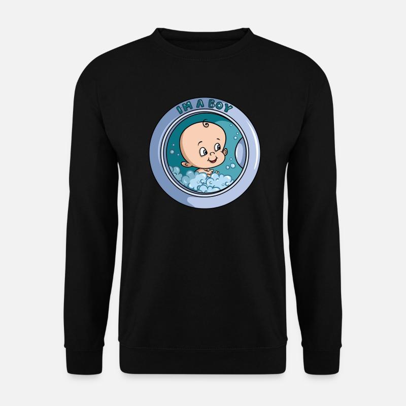I am a boy - washing machine - Unisex Sweatshirt - black
