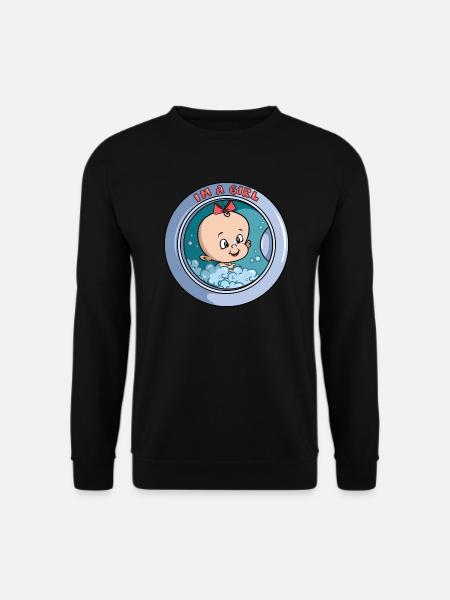 Je suis une fille - machine à laver - Sweat-shirt Unisexe - noir