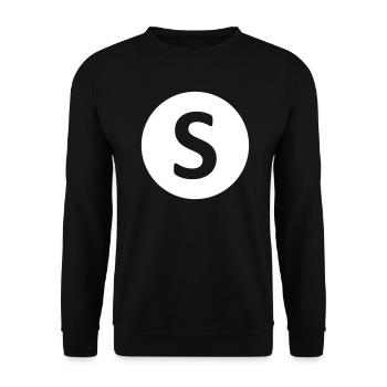 S, Geschenk, Geschenkidee, Idee, Buchstabe, Name - Unisex Pullover - Schwarz - Vorne - Alina (178cm) & Michal (187cm)