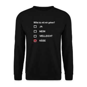 Will you go out with me? funny gift idea - Unisex Sweatshirt - black - Front - Alina (178cm) & Michal (187cm)