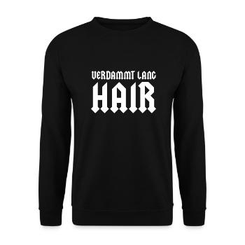 Heavy Metal Rockmusik Lange Haare Spaß Geschenk - Unisex Pullover - Schwarz - Vorne - Alina (178cm) & Michal (187cm)