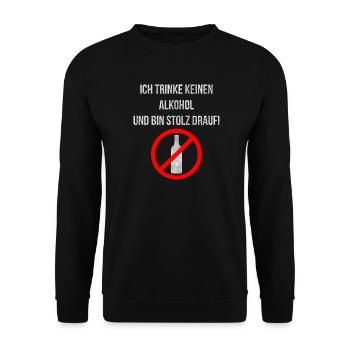 Je ne bois pas d'alcool et j'en suis fier! - Sweat-shirt Unisexe - noir - Devant - Alina (178cm) & Michal (187cm)
