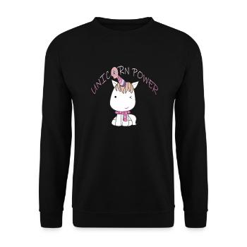 Unicorn Power - Unisex Pullover - Schwarz - Vorne - Alina (178cm) & Michal (187cm)