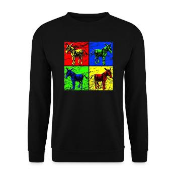 baudet - Sweat-shirt Unisexe - noir - Devant - Alina (178cm) & Michal (187cm)