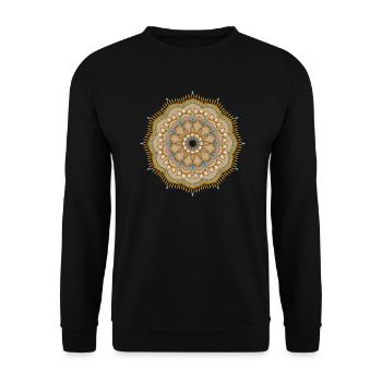 Mandala Mandelbrot - Unisex Pullover - Schwarz - Vorne - Alina (178cm) & Michal (187cm)