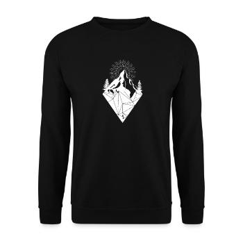 Wandern in den Bergen oder Klettern Geschenk - Unisex Pullover - Schwarz - Vorne - Alina (178cm) & Michal (187cm)