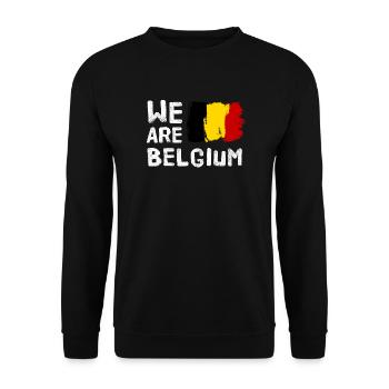 Belgique belge drapeau slogan de dessin animé cadeau - Sweat-shirt Unisexe - noir - Devant - Alina (178cm) & Michal (187cm)