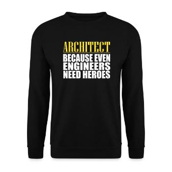 architecte - Sweat-shirt Unisexe - noir - Devant - Alina (178cm) & Michal (187cm)
