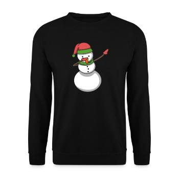 Bonhomme de neige tamponnant hip-hop cadeau de Noël - Sweat-shirt Unisexe - noir - Devant - Alina (178cm) & Michal (187cm)