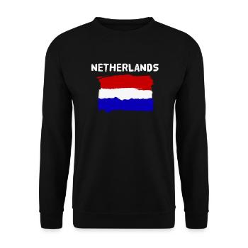 Bannière de dessin animé de drapeau néerlandais néerlandais - Sweat-shirt Unisexe - noir - Devant - Alina (178cm) & Michal (187cm)