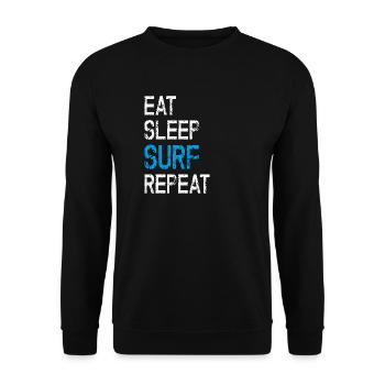 Surfer Surfen Surfbrett Surfing Grunge Geschenk - Unisex Pullover - Schwarz - Vorne - Alina (178cm) & Michal (187cm)