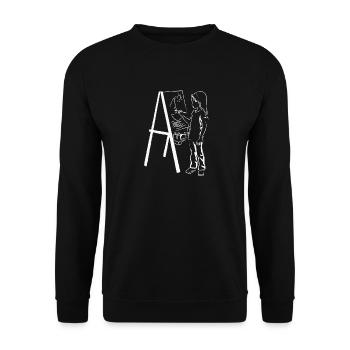 Enfant art toile peinture artiste cadeau idée - Sweat-shirt Unisexe - noir - Devant - Alina (178cm) & Michal (187cm)