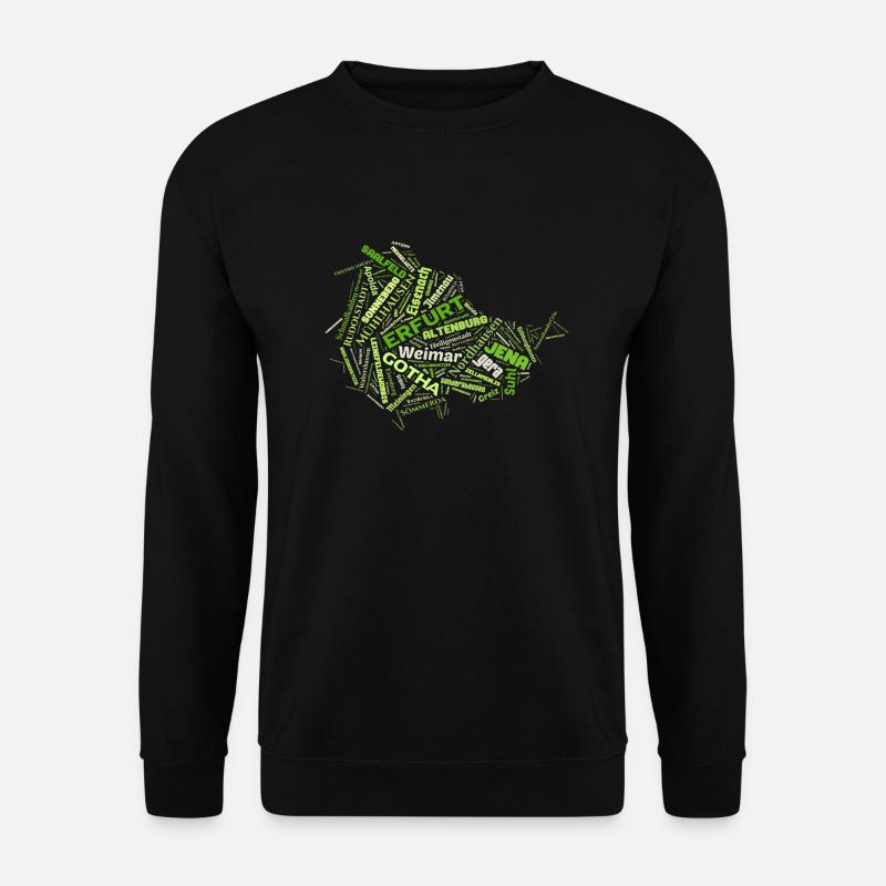 Thüringen Karte Städte - Unisex Pullover - Schwarz