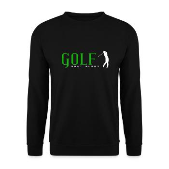 Golf was sonst? Golfer Golden Männer Frauen Kinder - Unisex Pullover - Schwarz - Vorne - Alina (178cm) & Michal (187cm)