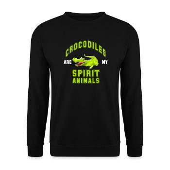 Crocodile, crocodile, dessin animé, crocodile, favori, animal - Sweat-shirt Unisexe - noir - Devant - Alina (178cm) & Michal (187cm)