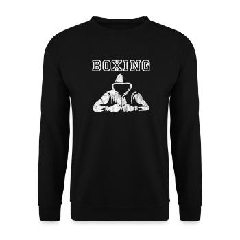 Boxen Sport Kampfsport Boxhandschuh Geschenk - Unisex Pullover - Schwarz - Vorne - Alina (178cm) & Michal (187cm)