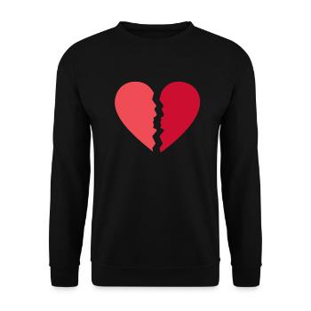 Coeur brisé Triste rupture Cadeau - Sweat-shirt Unisexe - noir - Devant - Alina (178cm) & Michal (187cm)