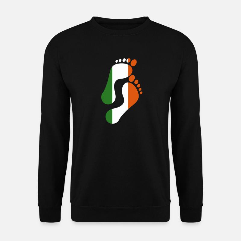 Irland Flagge Fußabdruck - Unisex Pullover - Schwarz