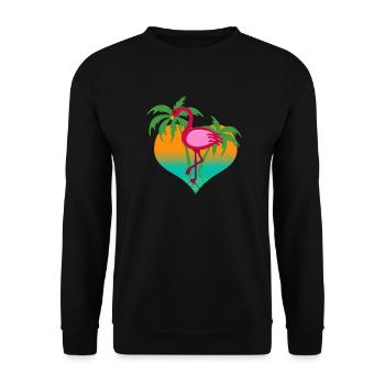 Flamingo in the water - Unisex Sweatshirt - black - Front - Alina (178cm) & Michal (187cm)