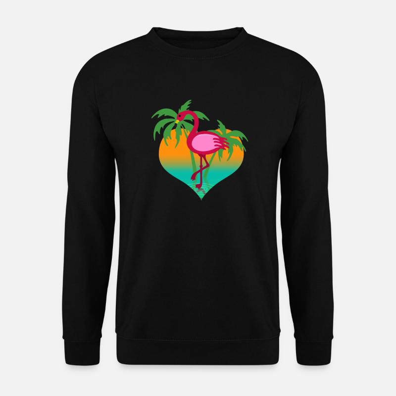 Flamingo im Wasser - Unisex Pullover - Schwarz