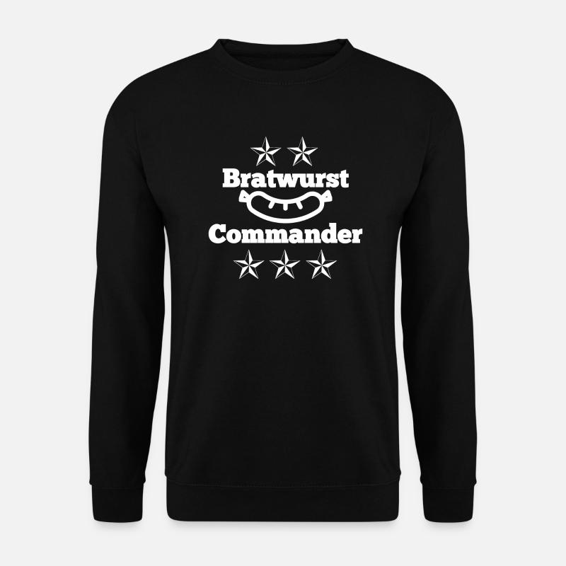 Bratwurst Commander mit Bratwurst und Sterne - Unisex Pullover - Schwarz