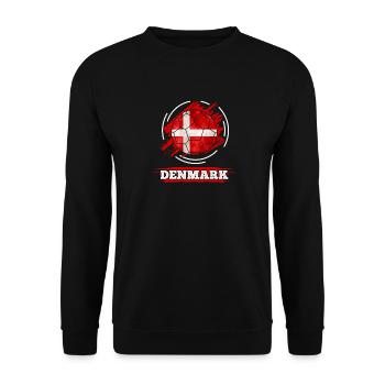 Fussball Dänemark Soccer Denmark Football - Unisex Sweatshirt - black - Front - Alina (178cm) & Michal (187cm)
