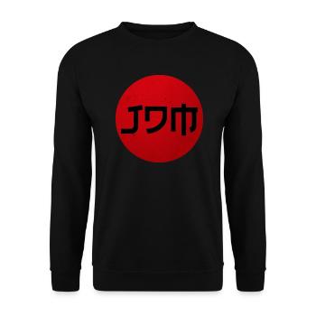 JDM Japan Tokyo Rote Sonne - Unisex Pullover - Schwarz - Vorne - Alina (178cm) & Michal (187cm)