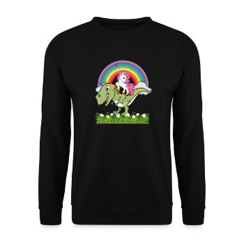 CHEMISE DE BÉBÉ DRÔLE | ENFANT DINOSAUR UNICORN - Sweat-shirt Unisexe - noir - Devant - Alina (178cm) & Michal (187cm)