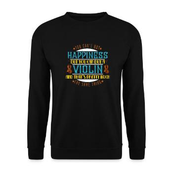 Lustig Geiger Violine Violinist Geige Geschenk - Unisex Pullover - Schwarz - Vorne - Alina (178cm) & Michal (187cm)