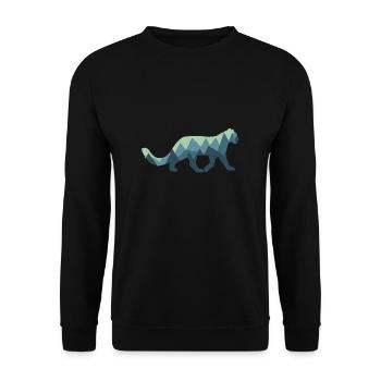 Snow leopard - Unisex Sweatshirt - black - Front - Alina (178cm) & Michal (187cm)
