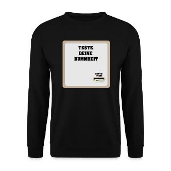 Teste deine Dummheit Automat T-Shirt - Unisex Pullover - Schwarz - Vorne - Alina (178cm) & Michal (187cm)