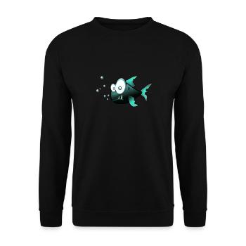 poisson - Sweat-shirt Unisexe - noir - Devant - Alina (178cm) & Michal (187cm)