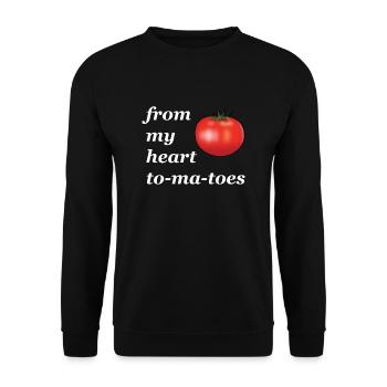 from my heart to ma toes Wortspiel - Unisex Pullover - Schwarz - Vorne - Alina (178cm) & Michal (187cm)