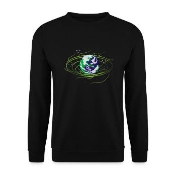 Earth Nature Motif Globe Globe Gift Idea Cool - Unisex Sweatshirt - black - Front - Alina (178cm) & Michal (187cm)
