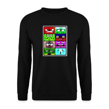 Angry Smileys Shirt - Unisex Pullover - Schwarz - Vorne - Alina (178cm) & Michal (187cm)