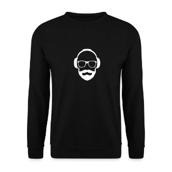 Man with headphone - Unisex Sweatshirt - black - Front - Alina (178cm) & Michal (187cm)