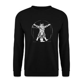 Vitruvian Man inverted - Unisex Sweatshirt - black - Front - Alina (178cm) & Michal (187cm)